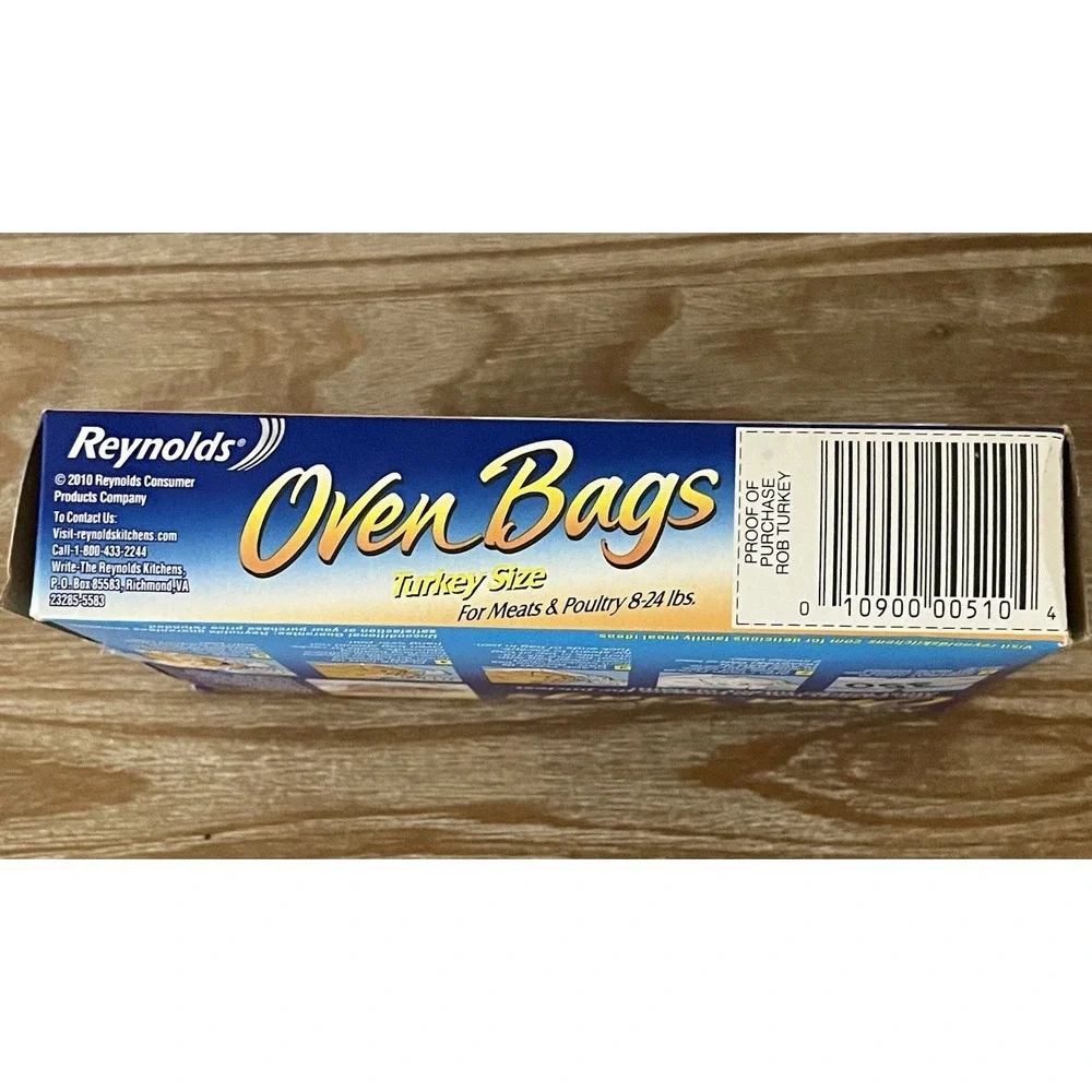2 Pack Reynolds Turkey Ham Size Oven Bags Holds Up to 24 lbs NOS 2010 Sealed‎